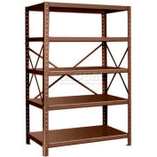 Pucel™ Shelving Unit, 48"W x 72"H x 24"D, 5 Levels, 14 GA Shelves, 10 GA Posts, Dark Brown