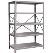 Pucel™ Shelving Unit, 48"W x 72"H x 24"D, 5 Levels, 14 GA Shelves, 10 GA Posts, Gray
