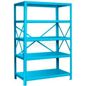 Pucel™ Shelving Unit, 48"W x 72"H x 24"D, 5 Levels, 14 GA Shelves, 10 GA Posts, Light Blue