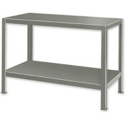 Global Industrial&#153; Stationary Machine Table W/ 2 Shelves, 48&quot;W x 24&quot;D x 36&quot;H, Gray