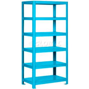 Pucel™ Shelving Unit, 30"W x 65"H x 14"D, 6 Levels, 12 GA Shelves, Welded, Light Blue
