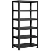 Pucel™ Shelving Unit, 36"W x 65"H x 14"D, 6 Levels, 12 GA Shelves, Welded, Black