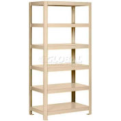 Pucel™ Shelving Unit, 36"W x 65"H x 14"D, 6 Levels, 12 GA Shelves, Welded, Putty