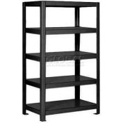 Pucel™ Shelving Unit, 30"W x 65"H x 18"D, 5 Levels, 12 GA Shelves, Welded, Black