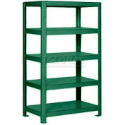 Pucel™ Shelving Unit, 30"W x 65"H x 18"D, 5 Levels, 12 GA Shelves, Welded, Dark Green