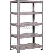 Pucel™ Shelving Unit, 30"W x 65"H x 18"D, 5 Levels, 12 GA Shelves, Welded, Gray