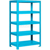 Pucel™ Shelving Unit, 30"W x 65"H x 18"D, 5 Levels, 12 GA Shelves, Welded, Light Blue