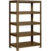 Pucel™ Shelving Unit, 48"W x 65"H x 18"D, 5 Levels, 12 GA Shelves, Welded, Dark Brown