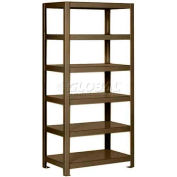 Pucel™ Shelving Unit, 30"W x 65"H x 24"D, 6 Levels, 12 GA Shelves, Welded, Dark Brown