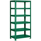 Pucel™ Shelving Unit, 30"W x 65"H x 24"D, 6 Levels, 12 GA Shelves, Welded, Dark Green
