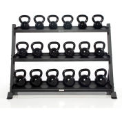 Power Systems Granite Series Horizontal Kettlebell Rack, 3-Tier, Black