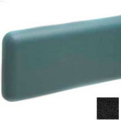 Wall Guard W/Rounded Top & Bottom Edges, W/Rec. Plastic Clip Retainer System, 6&quot;H x 12'L, Black