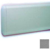 Wall Guard W/Rounded Top & Bottom Edges, Aluminum Retainer, 7-3/4&quot;H x 12'L, Gray