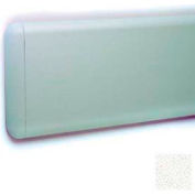 Wall Guard W/Rounded Top & Bottom Edges, Aluminum Retainer, 7-3/4&quot;H x 12'L, White Sand