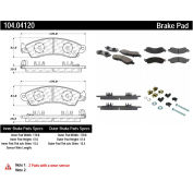 Posi Quiet Semi-Metallic Brake Pads with Hardware , Posi Quiet 104.04120