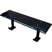 Prisoner Bench 3-ft. Solid Steel Seating with Steel Frame, Without Backrest - Black
