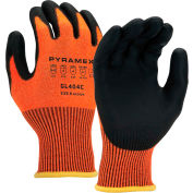 Polyurethane HPPE HiVis Orange Liner A4 Cut-Resistant Gloves, Size Large