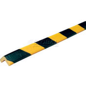 Knuffi 90-Degree Shelf Bumper Guard, Type E, 196-3/4"L x 1"W x 1"H, Black & Yellow, 60-6740