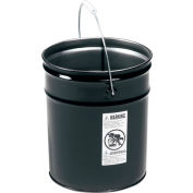 Qorpak 237538 5 Gallon (640oz) Gray Steel Open Head Pail with Phenolic Lining & Lug Lid