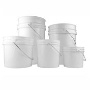 Qorpak 240130 3.5 Gallon (448oz) White HDPE Open Head Pail, Case of 18