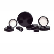 Qorpak CAP-00199 Black Phenolic Pulp/Vinyl Lined Cap, 28-400 Neck Finish, Case of 576