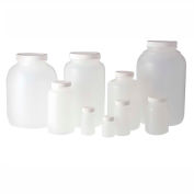 Qorpak PLC-03642 4oz Natural HDPE Wide Mouth Round Bottle with 38-400 White PP Cap, Case of 48