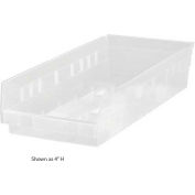 Plastic Nesting Storage Shelf Bin QSB804 6-5/8"W x 17-7/8"D x 8"H Clear - Pkg Qty 20