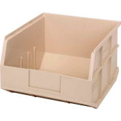 Quantum Plastic Stackable Shelf Bin SSB425 11"W x 12"D x 7"H, Ivory - Pkg Qty 6