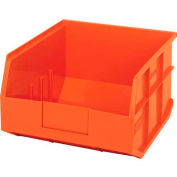 Quantum Plastic Stackable Shelf Bin SSB425 11"W x 12"D x 7"H, Orange - Pkg Qty 6