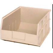 Quantum Plastic Stackable Shelf Bin SSB445 11"W x 14"D x 7"H, Ivory - Pkg Qty 6