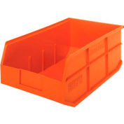 Quantum Plastic Stackable Shelf Bin SSB465 11"W x 18"D x 7"H, Orange - Pkg Qty 6