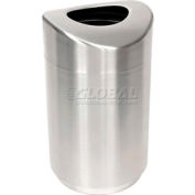 Rubbermaid® Stainless Steel Round Open Top Trash Can W/Plastic Liner, 30 Gallon