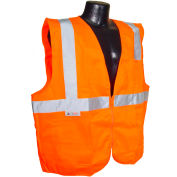 Radians® SV2Z Economy Class 2 Solid Safety Vest W/ Zipper, Hi-Vis Orange, M - Pkg Qty 12