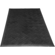 Rubber-Cal "Dura-Scraper Checkered" Commercial Entrance Mat - 3/8" x 3' x 5' - Black Rubber Doormats