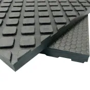 Rubber-Cal Fine-rib Corrugated Rubber Floor Mats - 1/8 in x 4 ft x 6 ft Black Rubber Runners