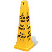 Rubbermaid® 6276-77 4-Sided Multi-Lingual Wet Floor Caution Safety Cone 36"H