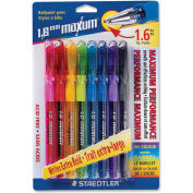 Staedtler® Maxum Ballpoint Pen, Rubber Barrel, 1.6mm, Assorted, 8/Pack