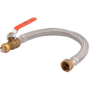 SharkBite U3068FLEX18BVLF 18"Stainless Steel Water Heater Connector 1/2" Ball Valve x 3/4"-Lead Free
