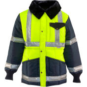 RefrigiWear Iron-Tuff™ Jackoat™, Black/HiVis Lime, -50° Comfort Rating, XL Regular