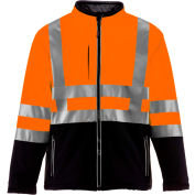 RefrigiWear HiVis Insulated Softshell Jacket, Black/Orange, Class 2, -10°F Comfort Rating, 3XL