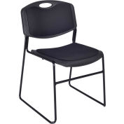 Regency Plastic Stack Chair with Padded Seat and Back - 400 lb. Capacity - Black