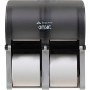 GP Compact Quad Translucent Smoke Vertical Four Roll Coreless Tissue Dispenser - 56744
