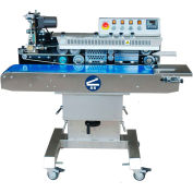 Sealer Sales Horizontal Continuous Band Sealer w/ Ink Ribbon Printing, Tilting Head, Stainless Steel