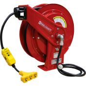 Reelcraft L 70075 123 9G, 12 AWG / 3 Conductor x 75ft, 15 AMP, Tri-tap GFCI Outlet with Cord