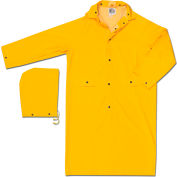 MCR Safety 200CL Classic Rain Coat, Large, .35mm, PVC/Polyester, Detachable Hood, Yellow