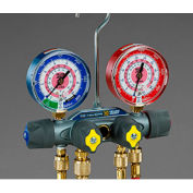 Yellow Jacket® TITAN 4-Valve Manifold With 60" RYB Hoses and 3/8" x 45° 49987
