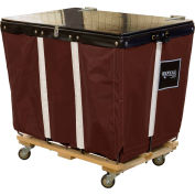 PVC Hinged Top Basket Truck, 6 Bu, Brown Vinyl, Wood Base, All Swivel