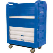 Royal Basket-Bulk Turnabout Truck, 48 Cu Ft, Blue, Plastic Shelves, 2 Rg/2 Sw - R48-BLX-TPC-6UNN
