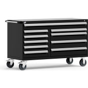 Rousseau Metal 10 Drawer Mobile Multi-Drawer Cabinet - 60"Wx27"Dx37-1/2"H Beige