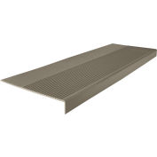 Rubber Light Duty Ribbed Stair Tread Square Nose 12.25" x 48" Lunar Dust